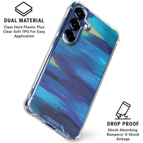 Ocean Blue Brush Stroke by Etta Vee Galaxy S25 Clear Case